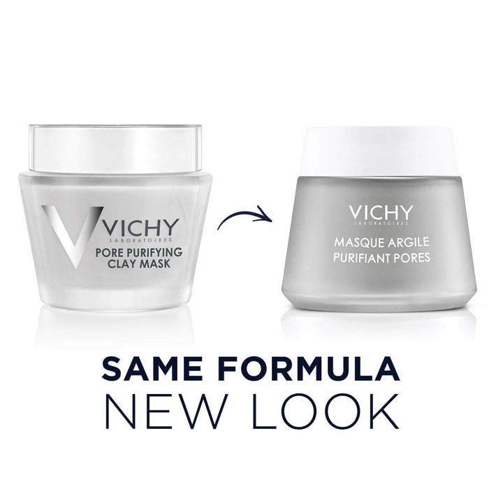 Vichy Pore Purifying Clay Face Mask with Aloe Vera, Pore Minimizer for Face, Multi-Masking Deep Pore Cleanser, Paraben-Free, 2.53 Fl Oz (Pack of 1)
