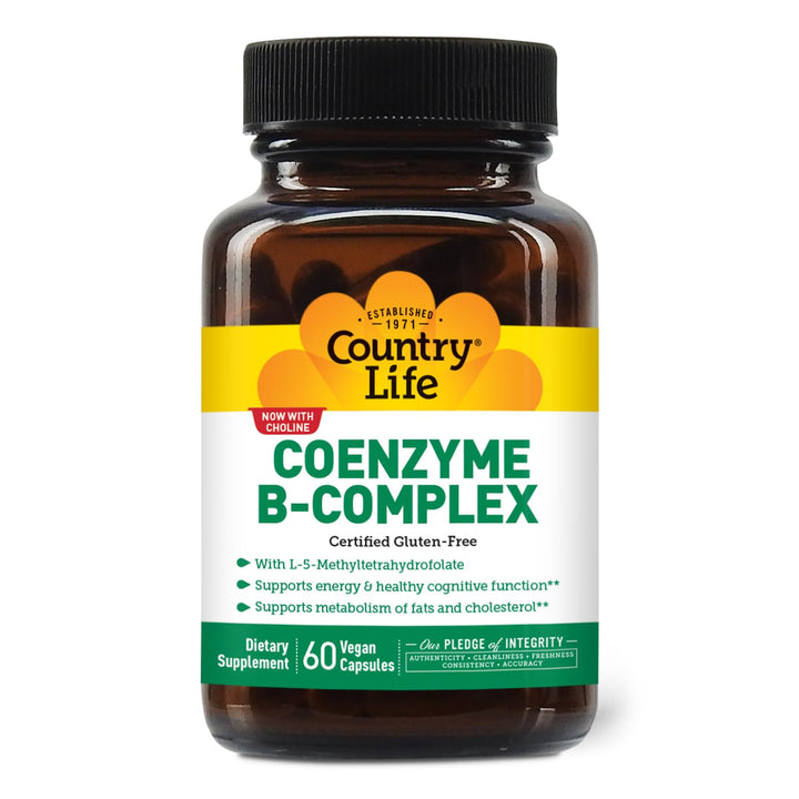 Country Life, Coenzyme B-Complex Vitamin, Support Energy and Metabolism, Daily Supplement, 60 ct