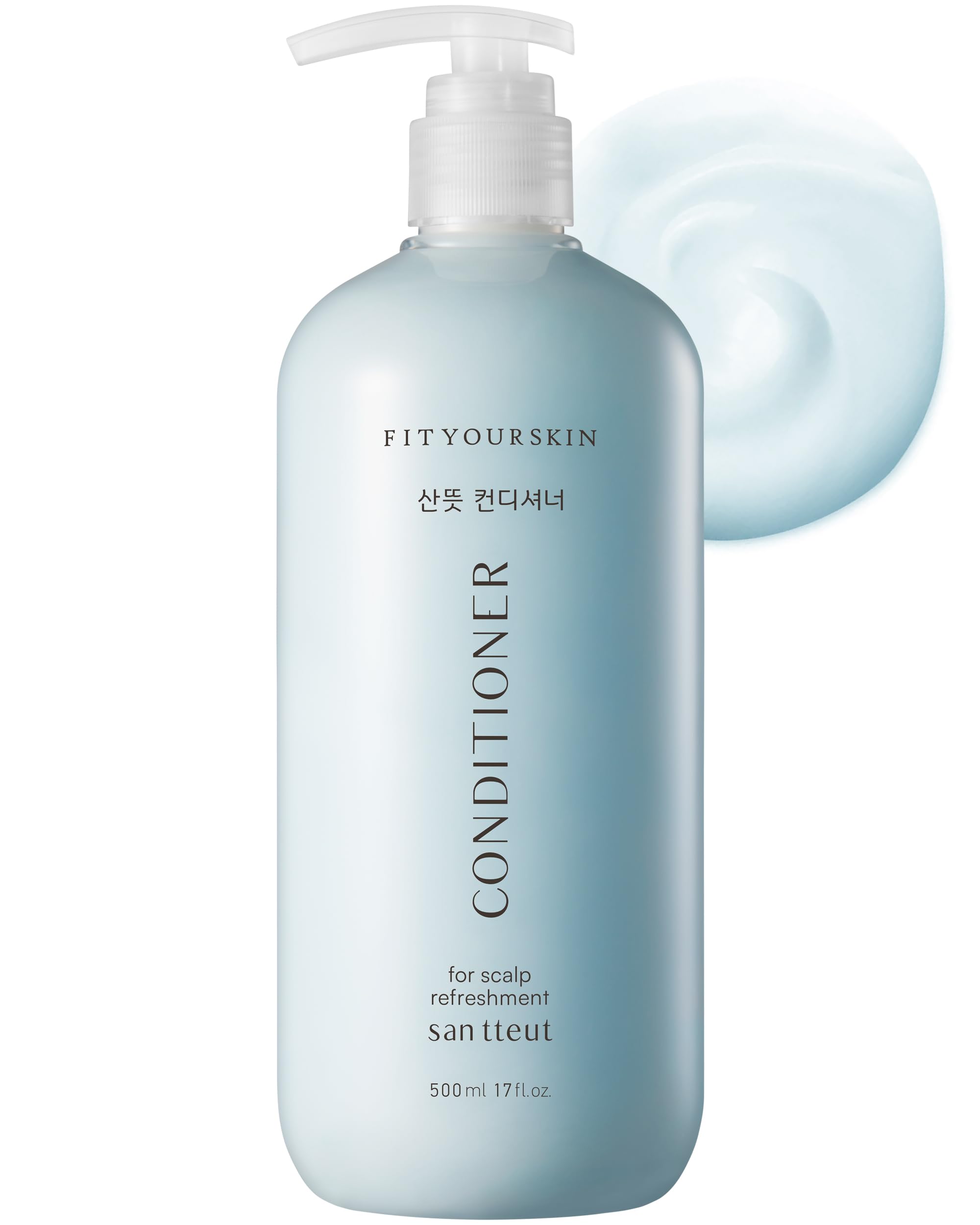 FIT YOUR SKIN SAN TTEUT Scalp Refreshment Hair Conditioner - pH 5.5 Keratin & Protein Perfumed Conditioner for Hair Loss Relief, Scalp Clarifying, Mint & White Musk Scent - Paraben Free - 17 fl.oz