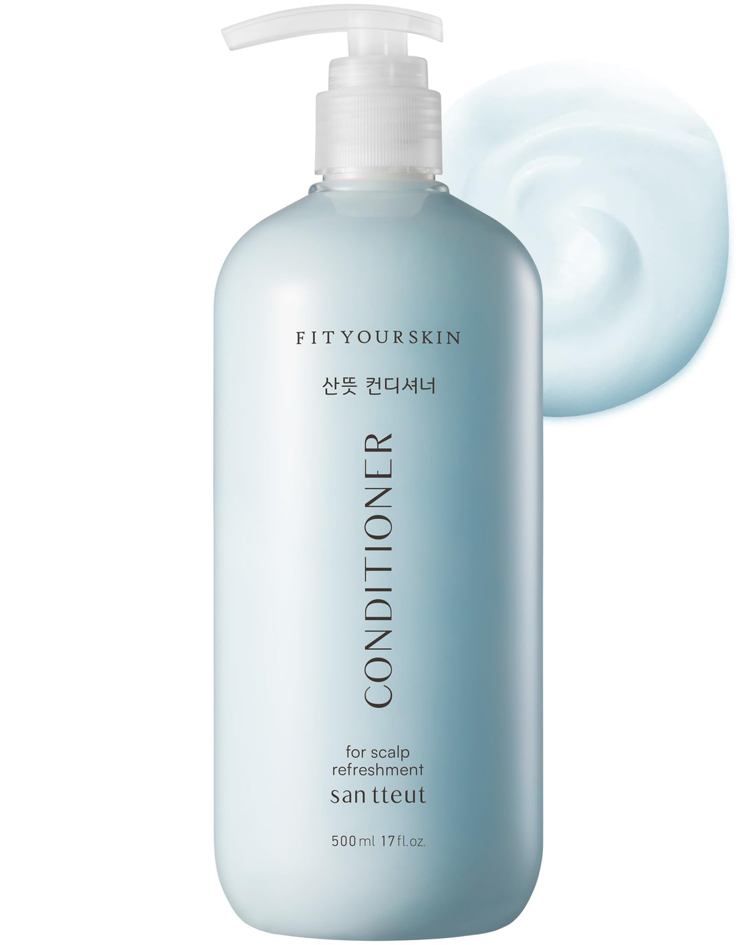 FIT YOUR SKIN SAN TTEUT Scalp Refreshment Hair Conditioner - pH 5.5 Keratin & Protein Perfumed Conditioner for Hair Loss Relief, Scalp Clarifying, Mint & White Musk Scent - Paraben Free - 17 fl.oz