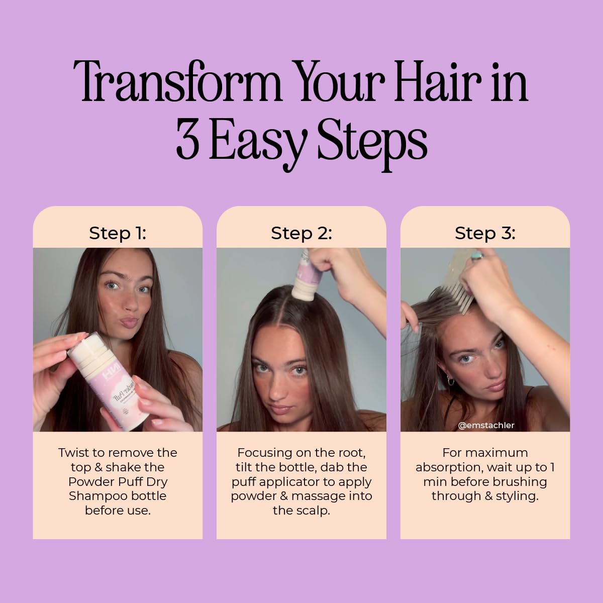 INH Hair Non Aerosol Dry Shampoo | Volumizing Hair Texture Powder for Oily Hair | Vegan, Non Toxic & Color Safe Puff Shampoo for Women & Men | Sulfate, Chemical & Talc Free | No White Residue, 28g/1oz