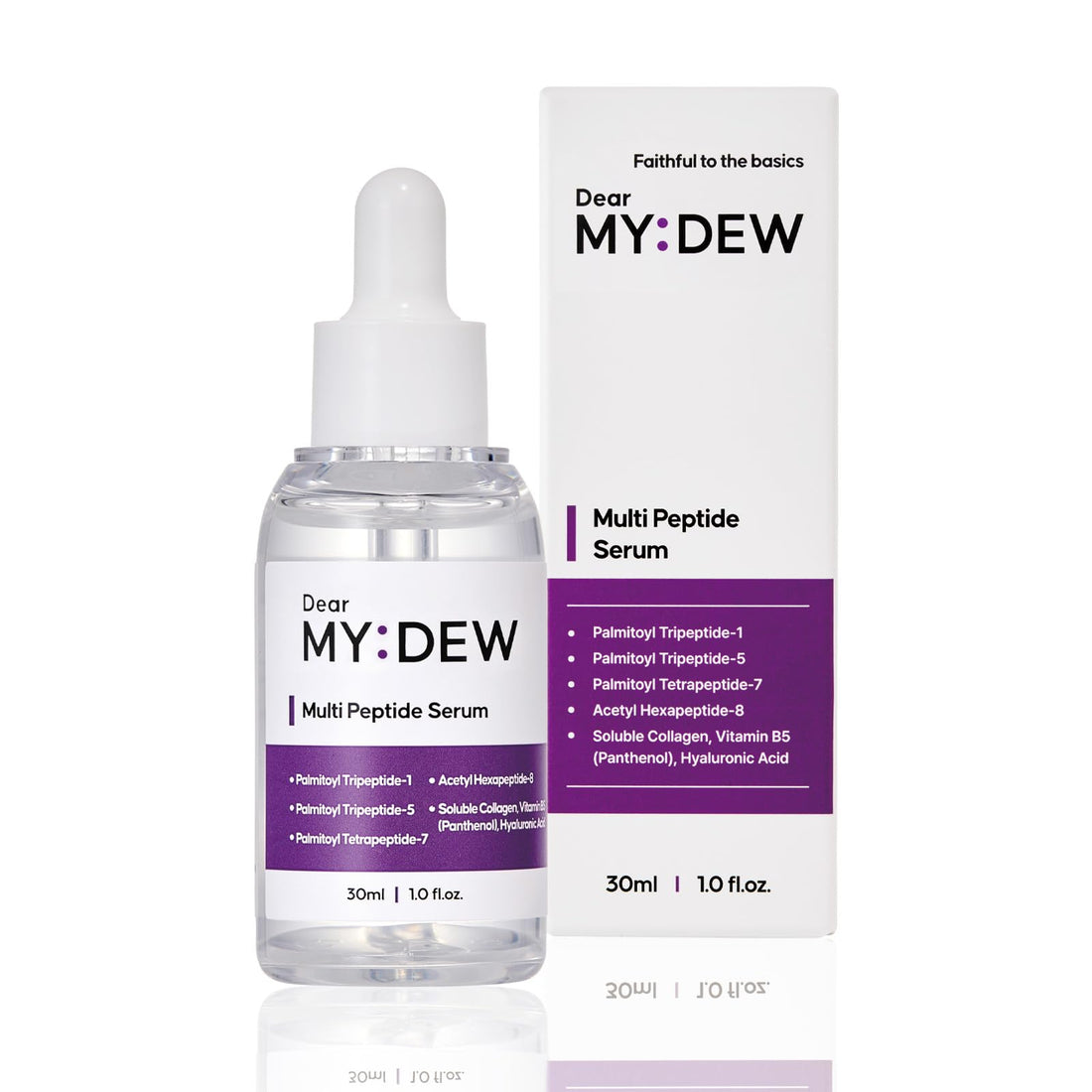 DearMYDEW Multi Peptide Complex Serum, Matrixyl 3000, Argireline, Vegan Collagen, Niacinamide, Hyaluronic Acid for Anti-Aging, Anti-Wrinkles, Collagen Boost for Elasticity, Korean Skincare, 1Fl Oz