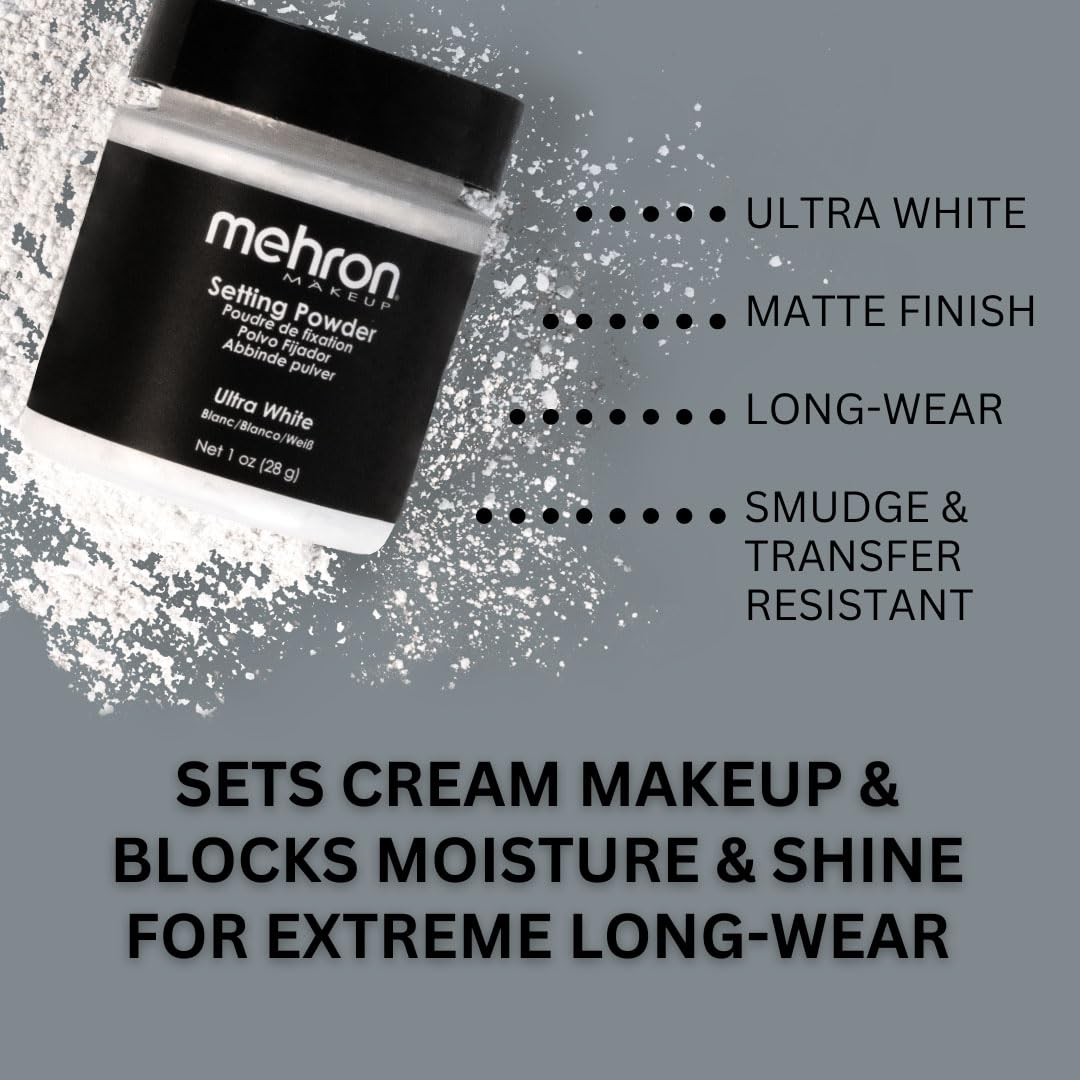 Mehron - UltraFine Setting Powder - Ultra White - 1 oz