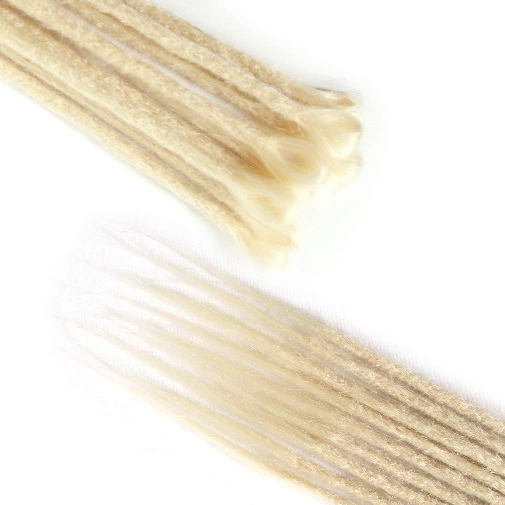 Aosome 20Strands Dreadlocks Extensions 100% Handmade Crochet Bleached Blonde Synthetic Hair Locs Extension Reggae Hair,20Inch