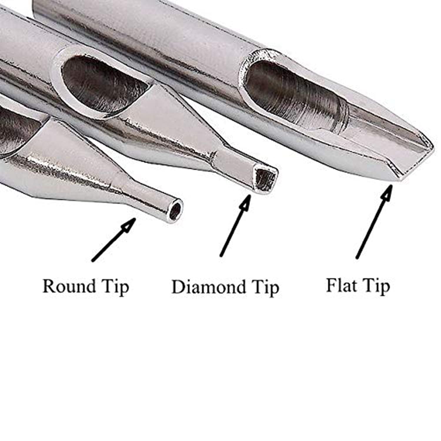 Generic Tattoo Stainless Steel Tip Kits-22pcs Tattoo Tips Set Round Diamond Magnum DT RT FT Stainless Steel Tattoo Tip Tube Assorted for Tattoo Machine Gun Ink Grip Needles Supplies