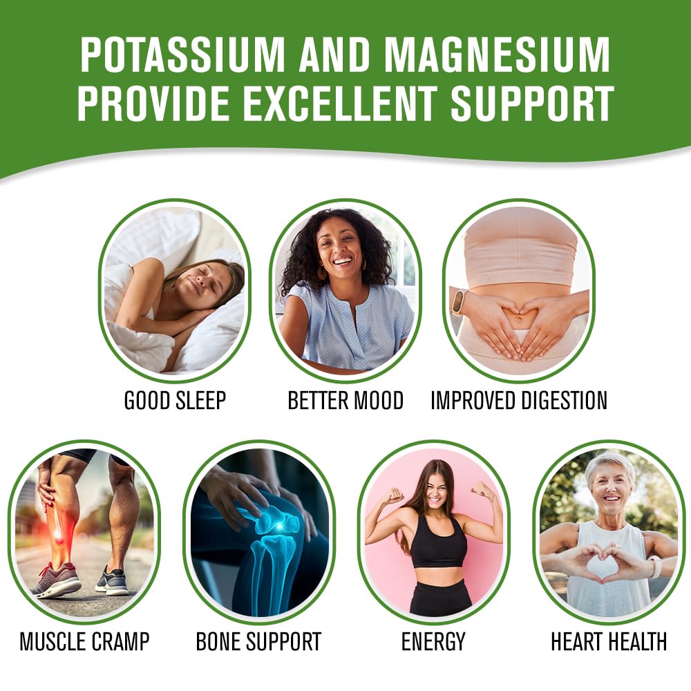 NaturalSlim Potassium Magnesium Supplement 100 Capsules – MagicMag C Magnesium Citrate Supplements for Sleep Support, Heart Health, and Muscle Cramp Relief | Gluten-Free 1 Pack