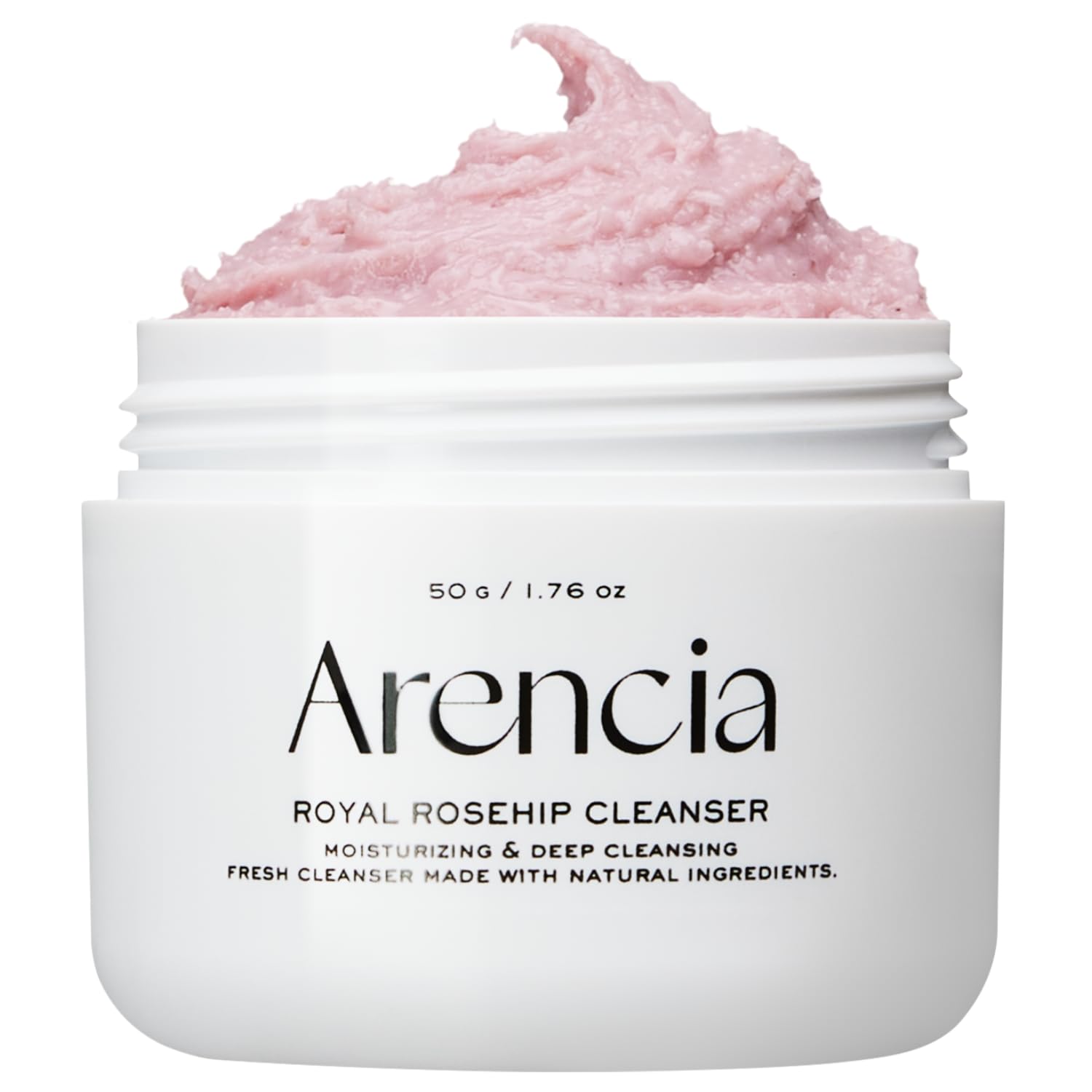 Arencia Rosehip Brightening Rice Mochi Face Cleanser & Daily Scrub - Moisturizing, Exfoliating & Deep-Cleansing - All Skin Types with Rice Powder & Rice Water (1.76oz)