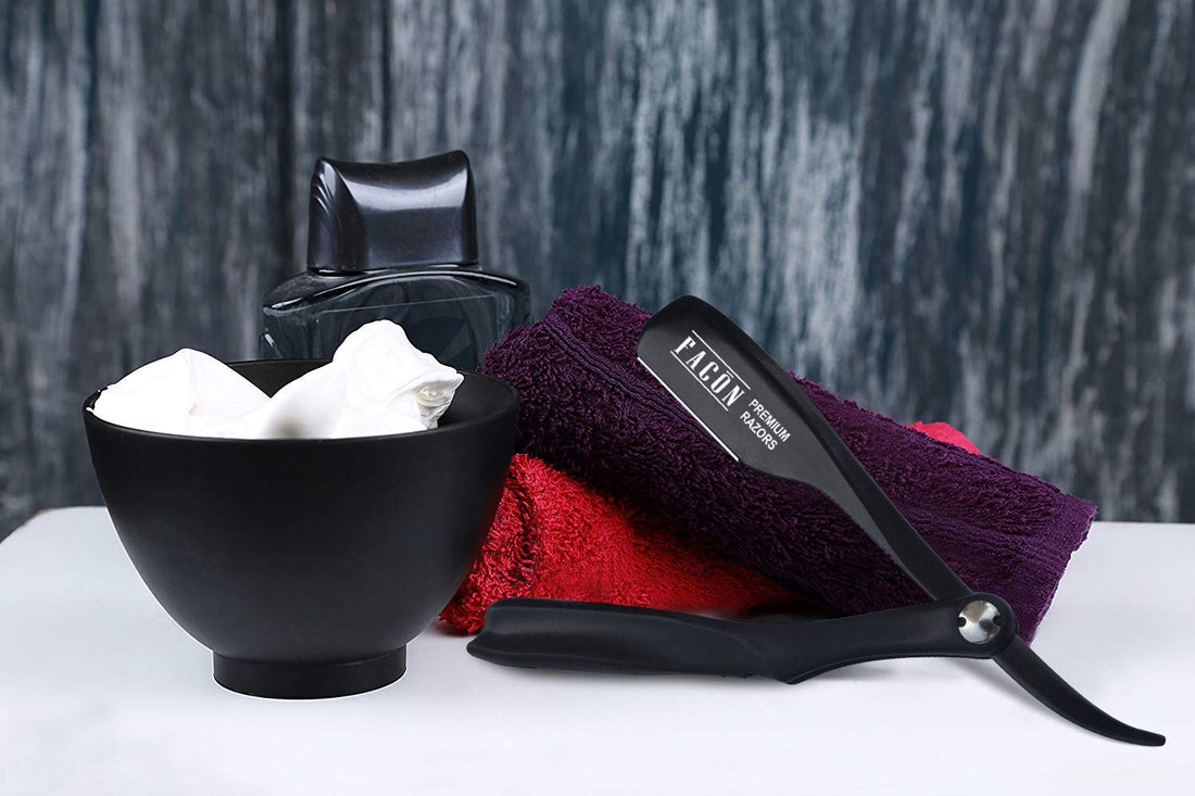 100 BLADES + Facón Professional Classic Japanese Straight Edge Barber Razor - Salon Quality Cut Throat Shavette