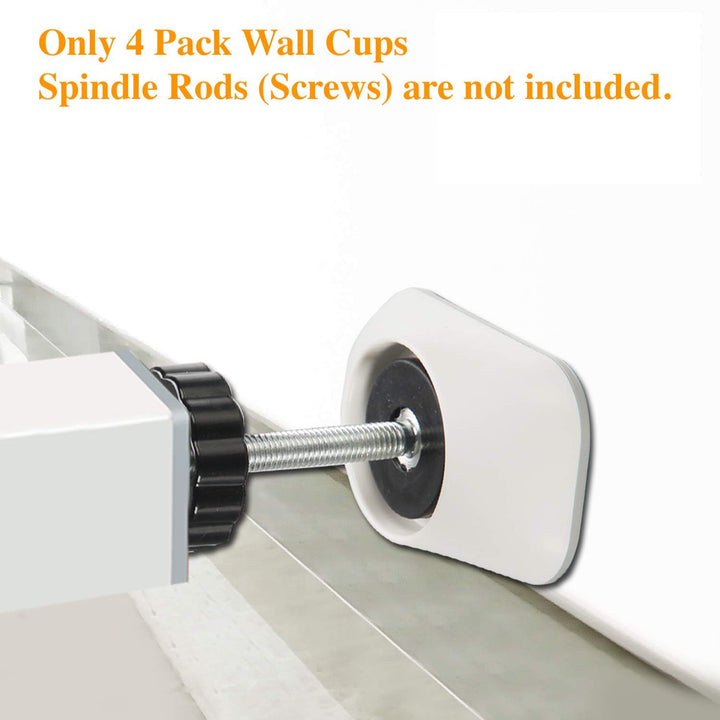 Baby Gates Wall Pads (4 Pack) - Safety Indoor Gate Protector With Compact Wall Cups - Saves Trim & Paint - for Dog, Pet, Child, Kid - Pressure Mounted Walk Through Guard