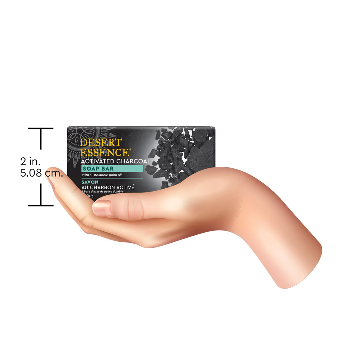 Desert Essence Soap Bar Activated Charcoal - 5 oz - Face & Body - Palm Oil - Detoxify & Moisturize Skin - Remove Excess Oil