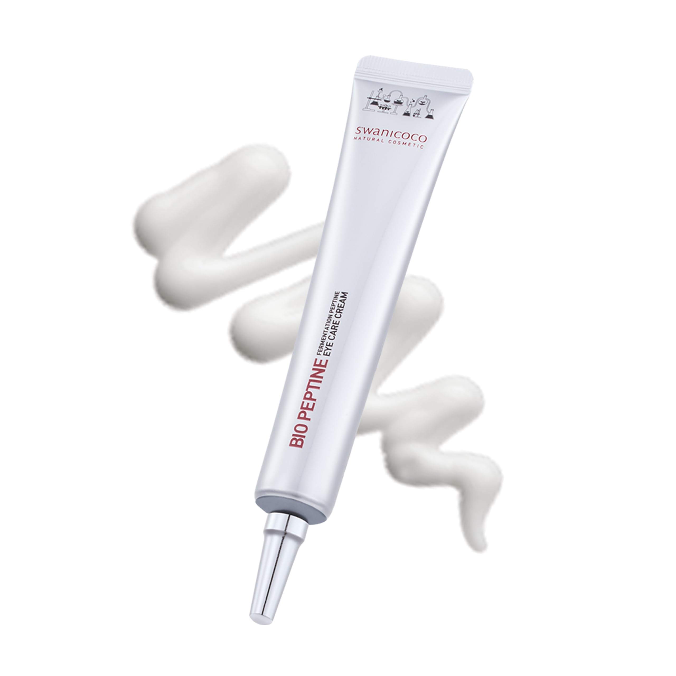 SWANICOCO Pregnancy Safe Fermentation Peptine Eye Care Cream Under Eye Cream with 8 Peptides and Niacinamide, Anti Aging Eye Cream for Wrinkles & Crows Feet Korean Skincare 20ml 0.68 Fl Oz