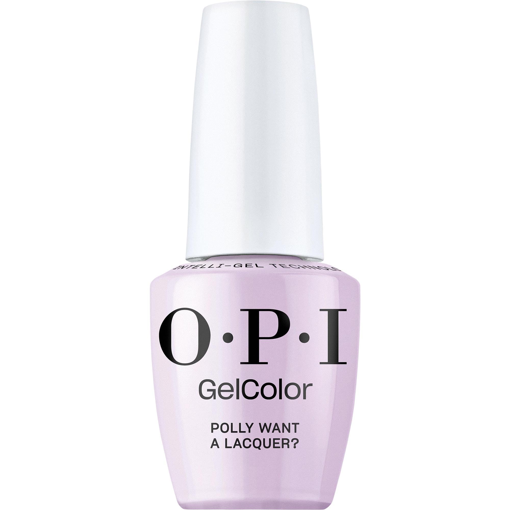OPI GelColor Polly Want a Lacquer | Opaque Soft Purple Crème UV Cure Gel Nail Polish | Vegan & HEMA Free, Long Lasting, High Shine