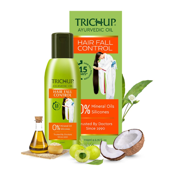 Trichup Ayurvedic Hair Fall Control Oil | 5 Natural Ingredients | No Mineral & Paraben- 200ml