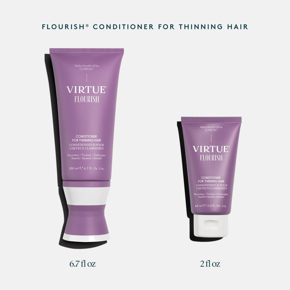 Virtue Flourish Conditioner for Thinning Hair | Nourishes, Thickens, Detangles Thinning Hair