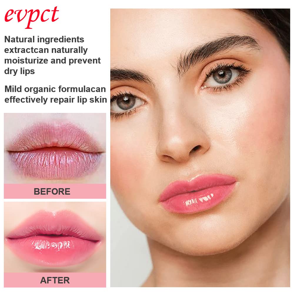 evpct 3Pcs Peach Strawberry Black Red Cherry Tinted Lip Balms PH Lip Color Changing Lipstick Stain Set Queen for Women Girls Korean Mood Long Lasting Color Change Light Pink Lipstick Lip Tint Gloss