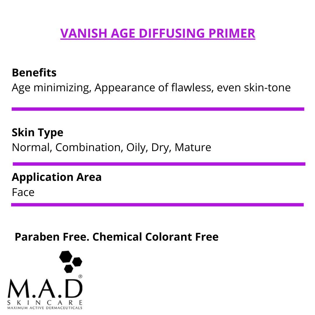 M.A.D Skincare Anti-Aging Vanish Age Diffusing Primer - Gently Tinted