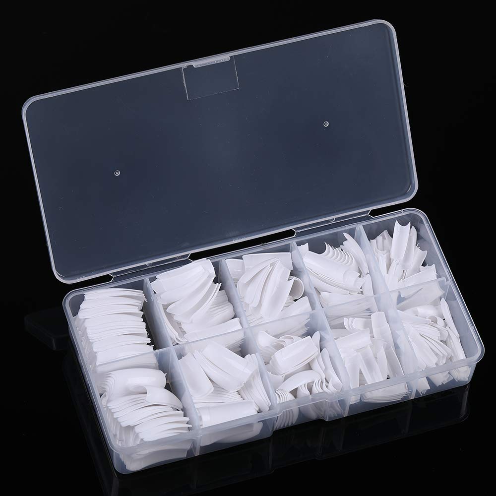 White: Yimart 500Pcs White French Acrylic Style Artificial False Nails Tips With Box (White)