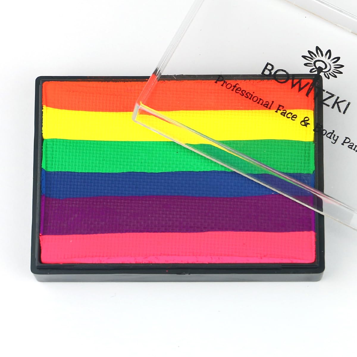 Bowitzki UV Glow Fluorescent Split Cakes Neon Rainbow Water Actived Liners Face Paints Body Painting Makeup 50g for Halloween