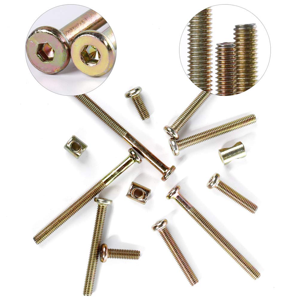Crib Screws and Bolts Crib Parts Replacements for Baby Bed Cot Bunk Furniture M6 Barrel Nuts Crib Bolts Replacement 40mm Set of 12