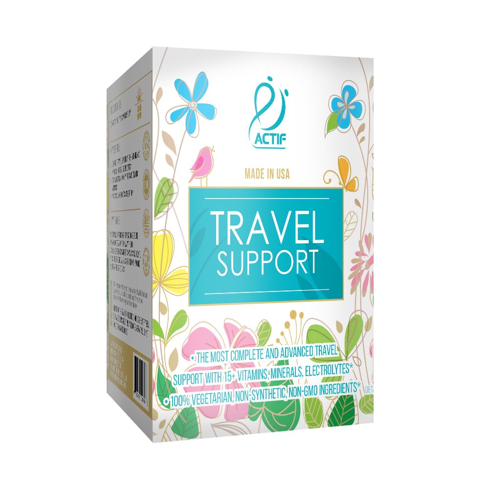 ACTIF Travel Mega Support with 15+ Advanced Factors – Non-GMO, Fast-Acting, Made in USA, 90 Gummies