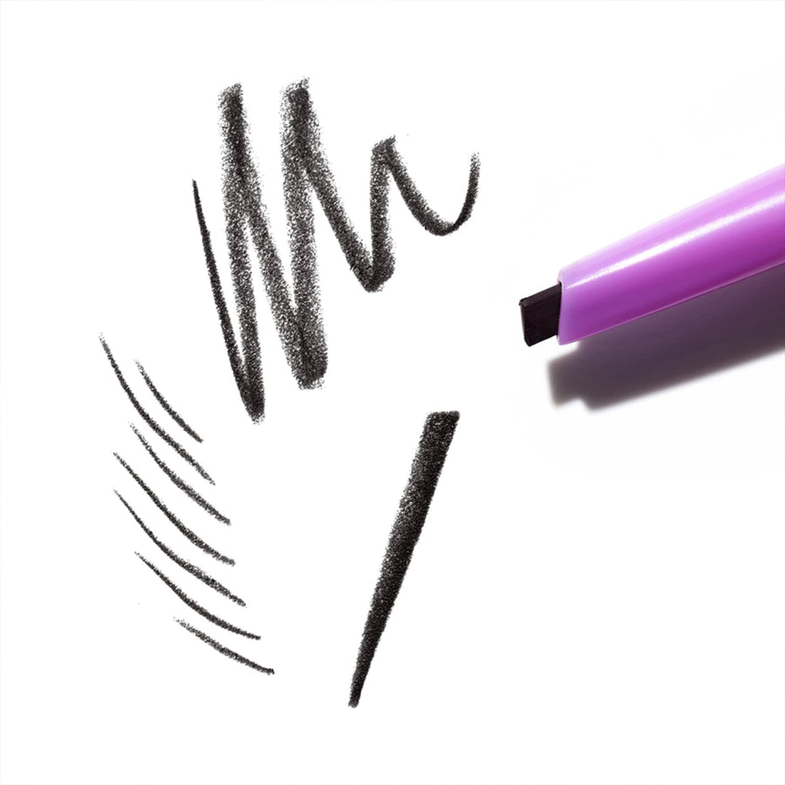 Kosas Brow Pop - Longwear Eyebrow Makeup, Dual-Sided Defining Pencil with Castor Oil for Soft, Natural Look of Real Hair - Black