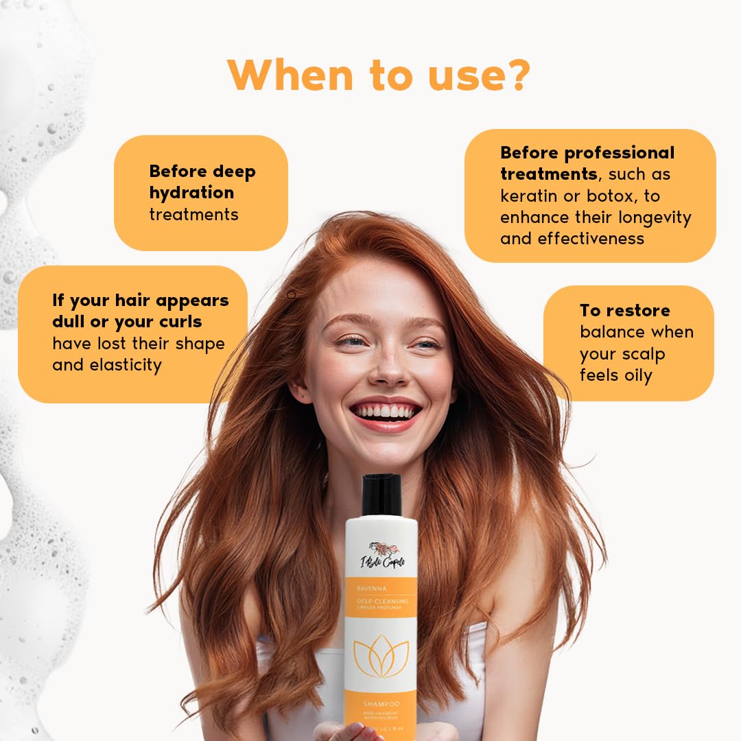 I Belli Capelli Ravenna Clarifying Shampoo Pre Treatment, Clarifying Shampoo For Build Up -Preps Hair Deep Cleansing, Removes Impurities For Long Lasting Treatment- 300ml/10.1 fl.oz