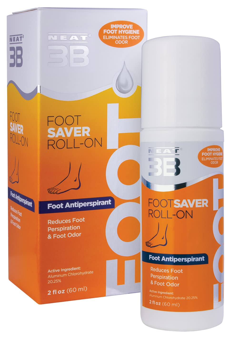 Neat Feat Foot Saver Roll-On Antiperspirant Deodorant 2 Ounce