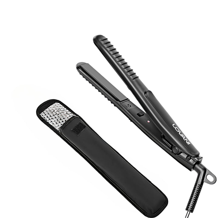 LOVANI Mini Flat Iron Travel Size Nano Titanium Dual Voltage Portable Hair Flat Iron for Worldwide Use 0.5 Inch Hair Straightener with Professional Heat Resistant Travelling Bag