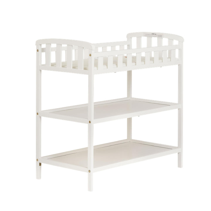 Dream On Me Emily Changing Table In White, Comes With 1 Changing Pad, Features Two Shelves, Portable Changing Station, Made Of Sustainable New Zealand Pinewood