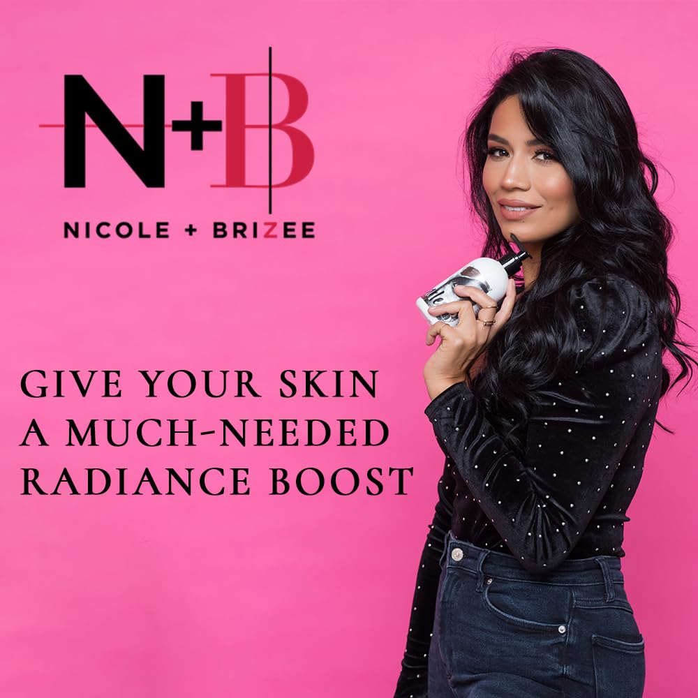 N+B Fearless Body Shimmer Lotion | Non-Sticky, Moisturizing, Body Highlighter | Made w/Alma Extract & Vitamin C | For Face, Hand, Body & All Skin Types, Rough, Dry Skin, Sensitive | 8oz