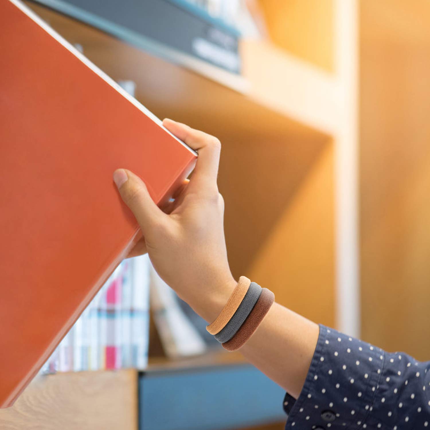 50PCS Hair Ties for Women, Cotton Seamless Hair Bands, Elastic Ponytail Holders, No Damage for Thick Hair, 2 Inch in Diameter, 6 Colors by NSpring