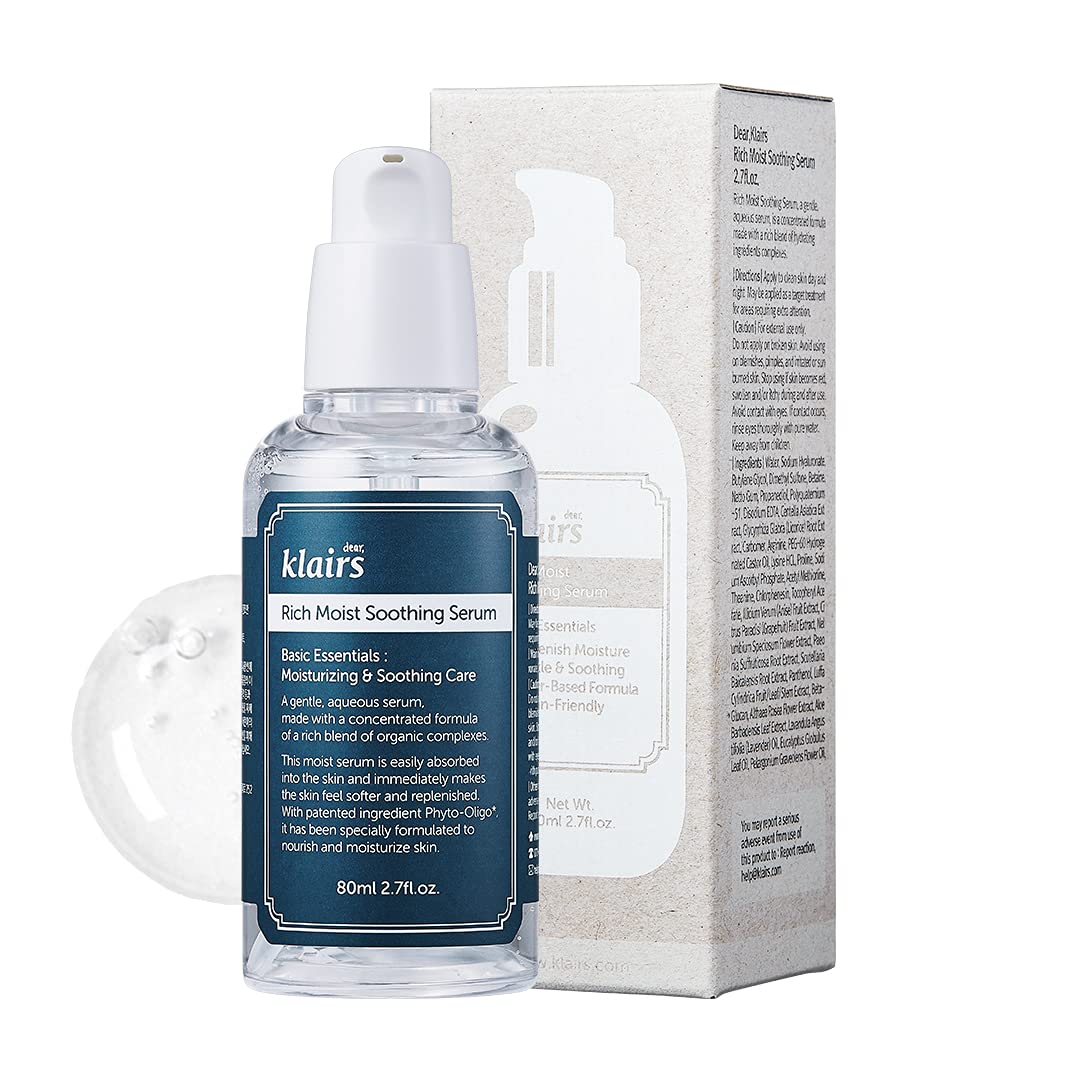 Klairs Rich Moist Soothing Serum, Facial Moisturizer, Essence, Serum, 80Ml