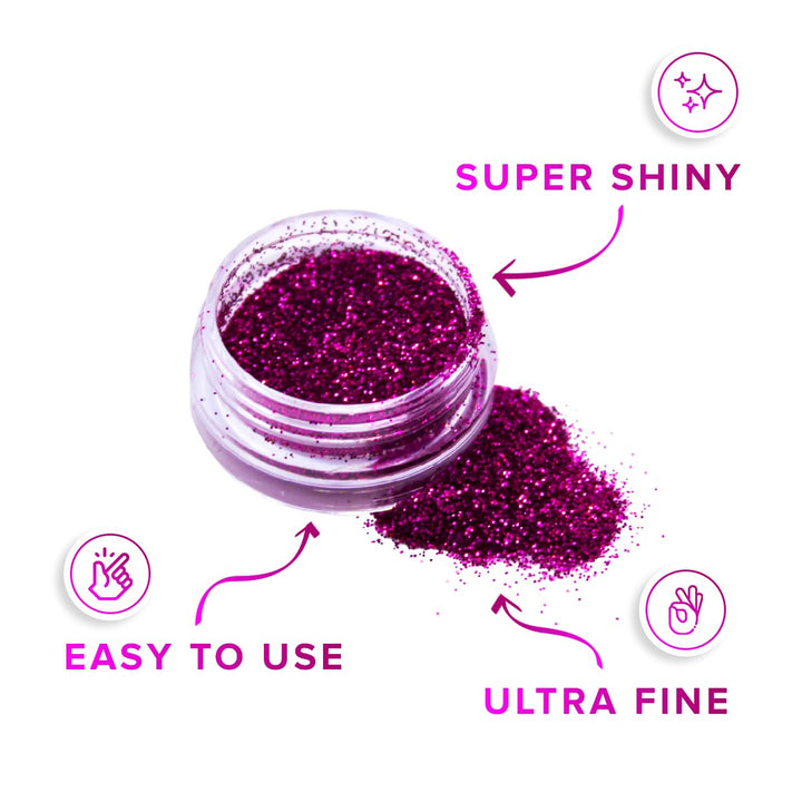 NYK1 12 x NAIL ART GLITTER POTS COLOURED FINE DUST POWDER FOR ALL NAIL ART, FACE, BODY and HAIR DECORATION AND DESIGN