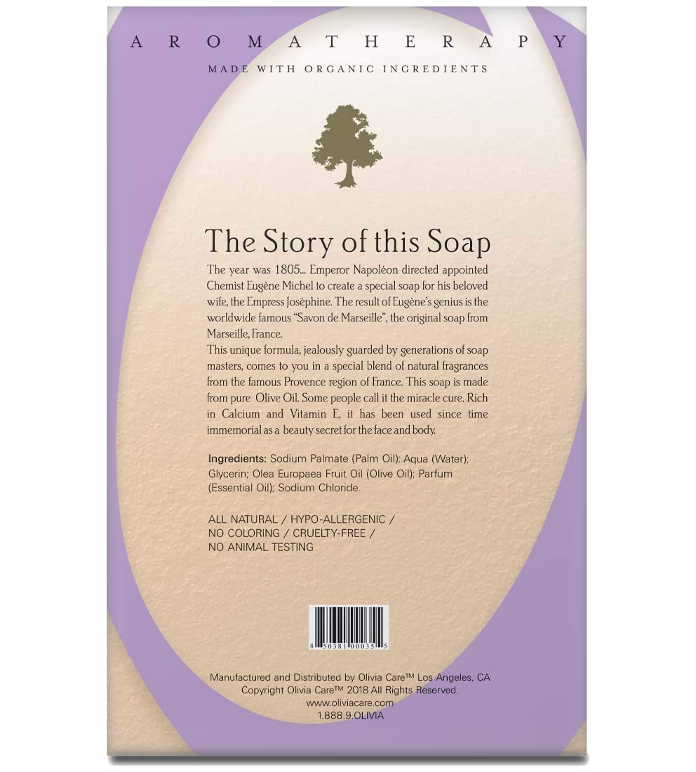 Olivia Care Hard Top Gift Box of 4 Soaps 20 Boxes, Lavender, 20 Ounce