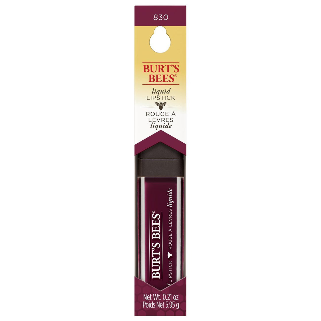 Burt's Bees 100% Natural Glossy Liquid Lipstick, Wine Waters, 1 Tube