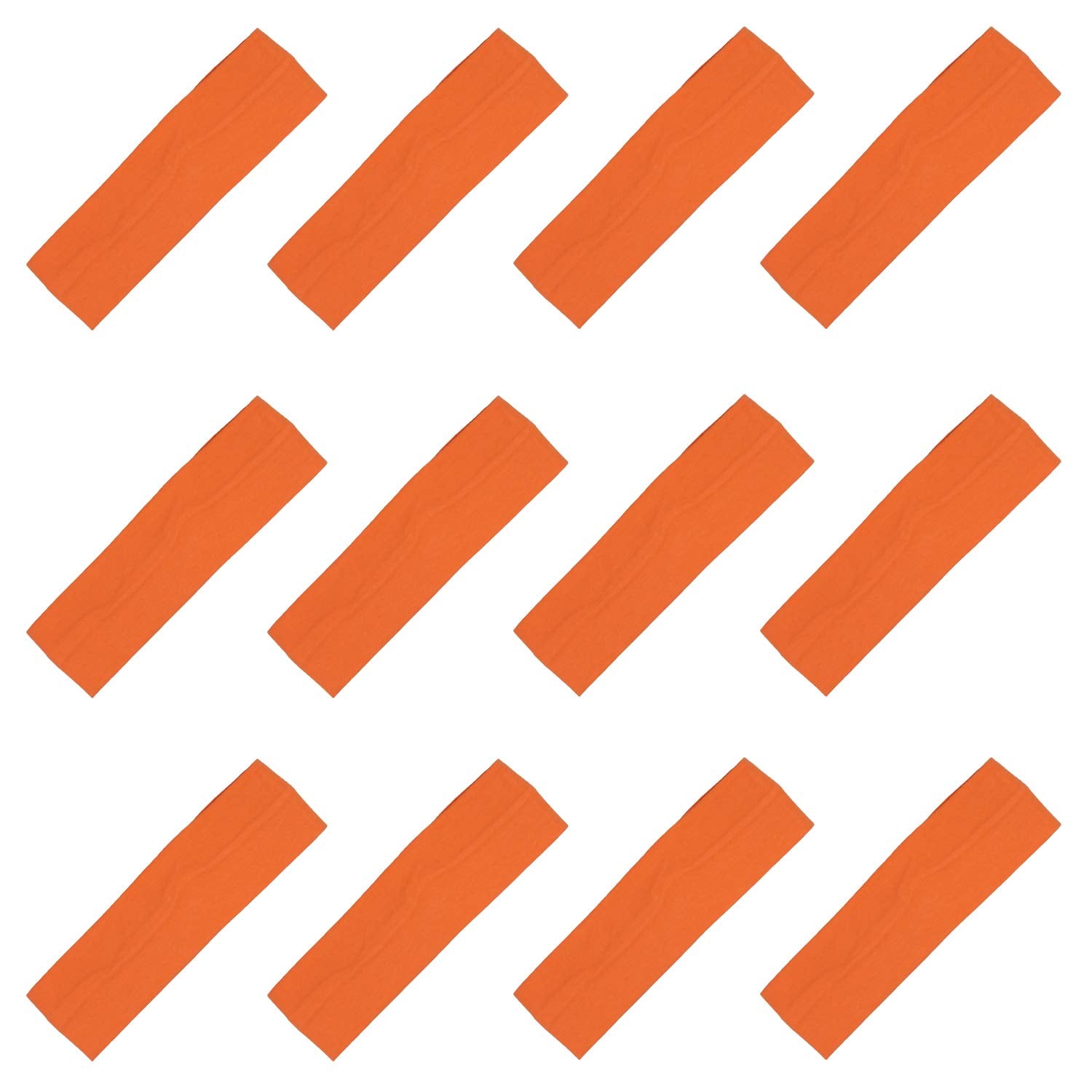 Kenz Laurenz Soft and Stretchy Elastic Cotton Headbands, (Pack of 12) - Orange