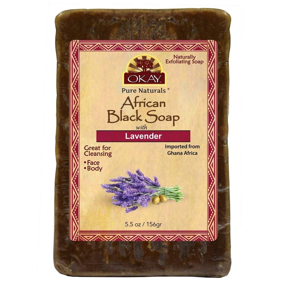 OKAY African Black Soap Lavender, Lavender, 5.5 Ounce