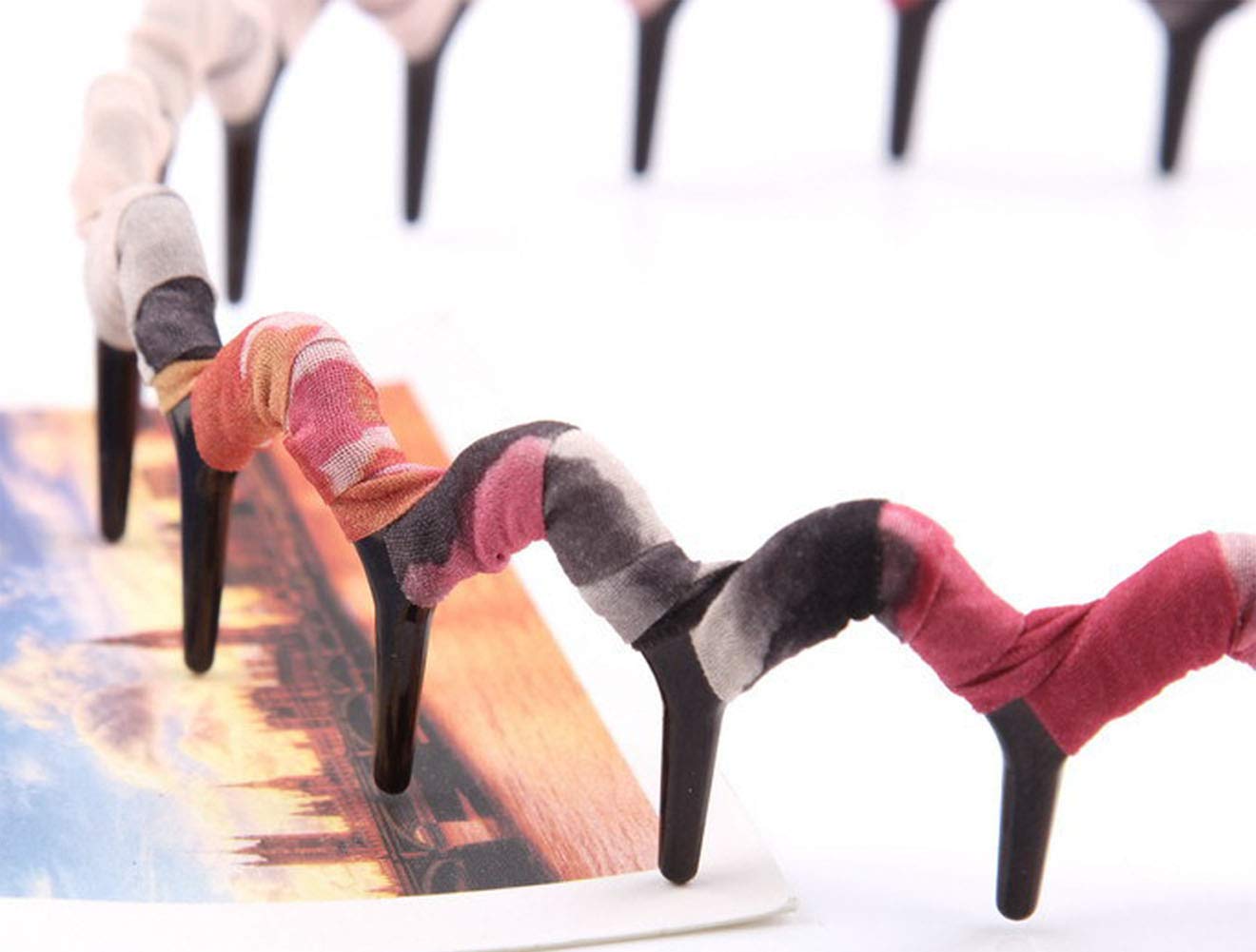 Numblartd 5 Pcs Leopard Print Wrapping Toothed Wavy Headband Zigzag Comb Hair Band - Women Fashion Hair Hoop Hairband Hair Accessory (Color Random)