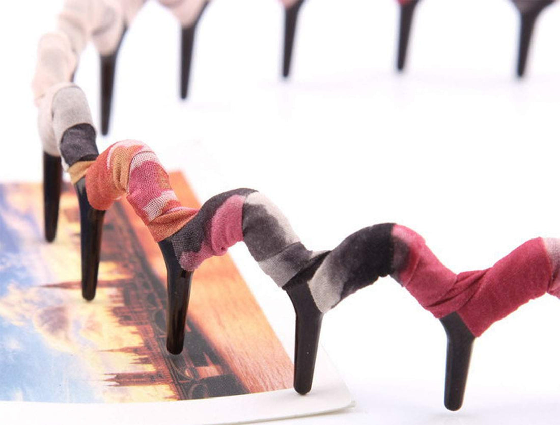 Numblartd 5 Pcs Leopard Print Wrapping Toothed Wavy Headband Zigzag Comb Hair Band - Women Fashion Hair Hoop Hairband Hair Accessory (Color Random)