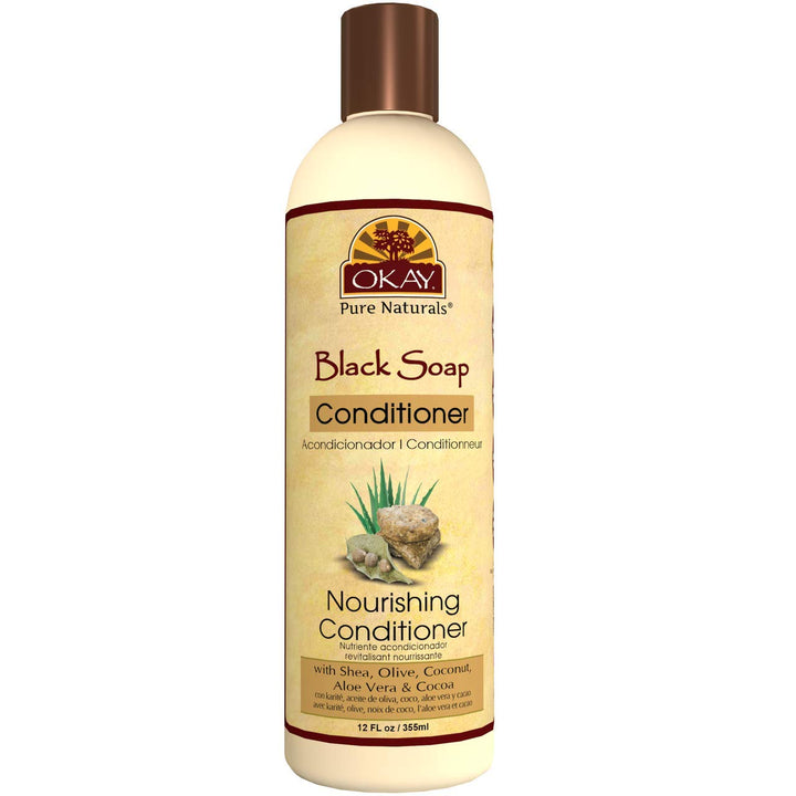 OKAY African Black Soap Conditioner, 12 Fluid Ounce