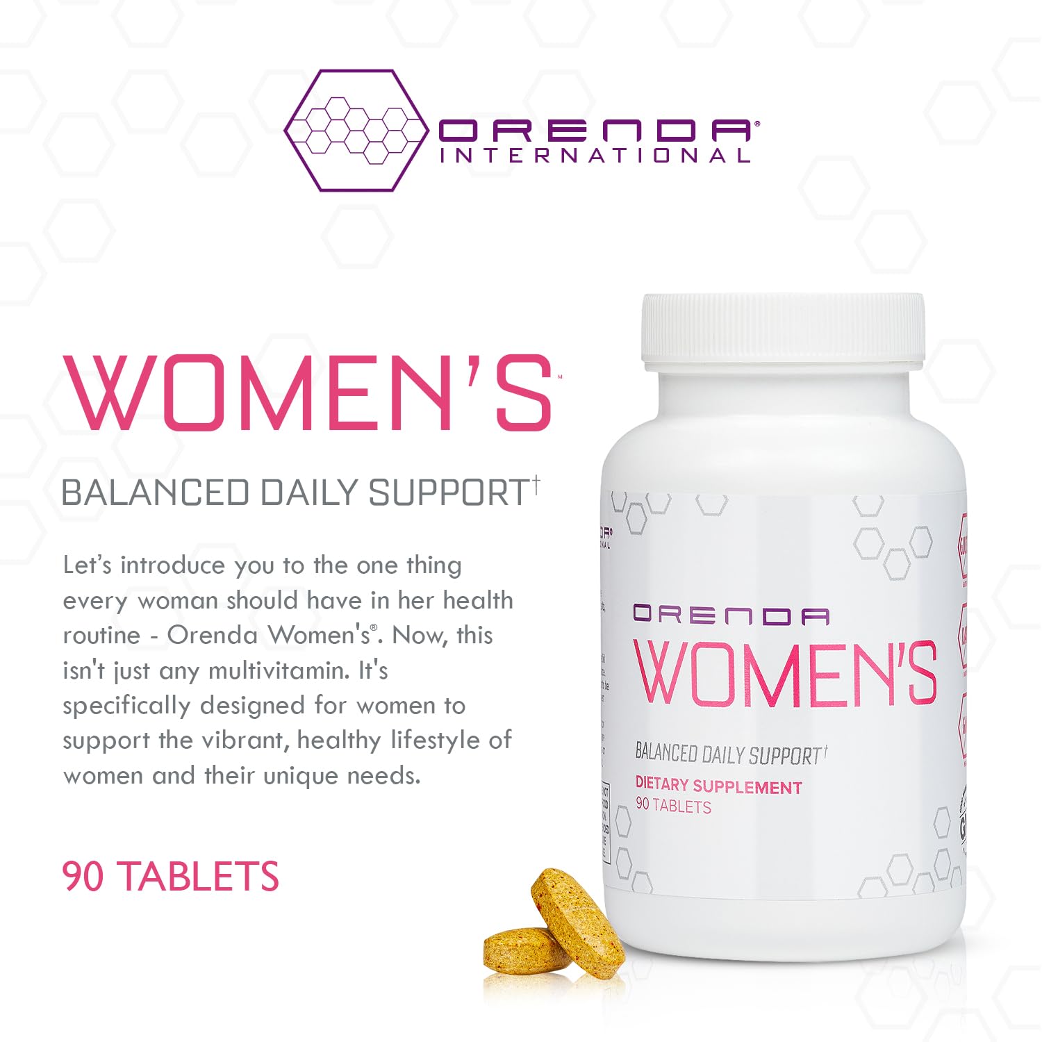 Orenda Women's Multivitamin -Blend, Dong Quai & Black Cohosh Vitamins, Minerals, Hormonal Balance, Immune and Heart Health - 90 Tablets