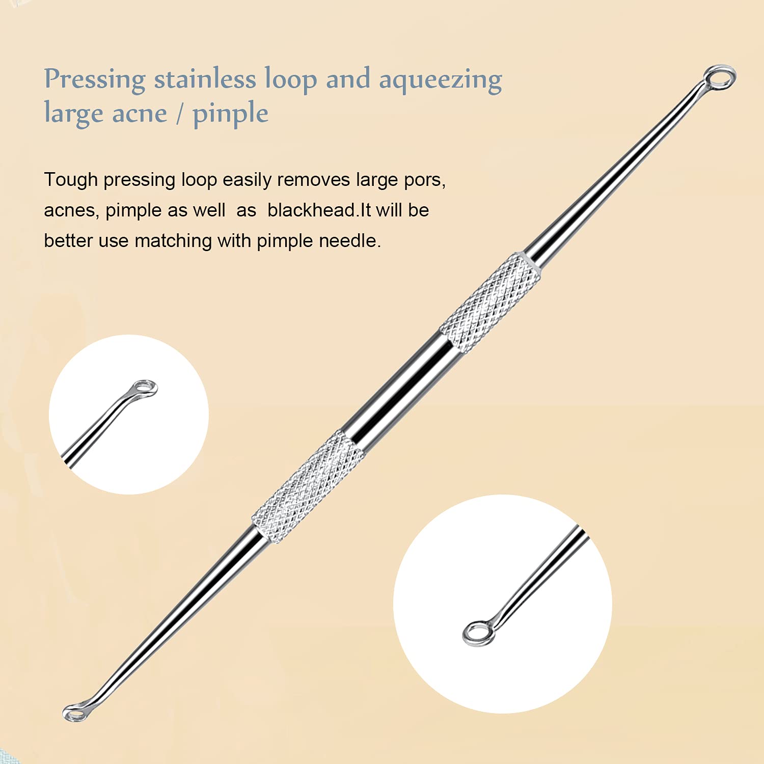 SKINOSM Blackhead Remover Acne Pimple Comedone Extractor Curved Whitehead Tweezers Tool Kit Treatment for Facial Skin Care Protect with Silver Metal Case (Tweezers Kit 6pcs)