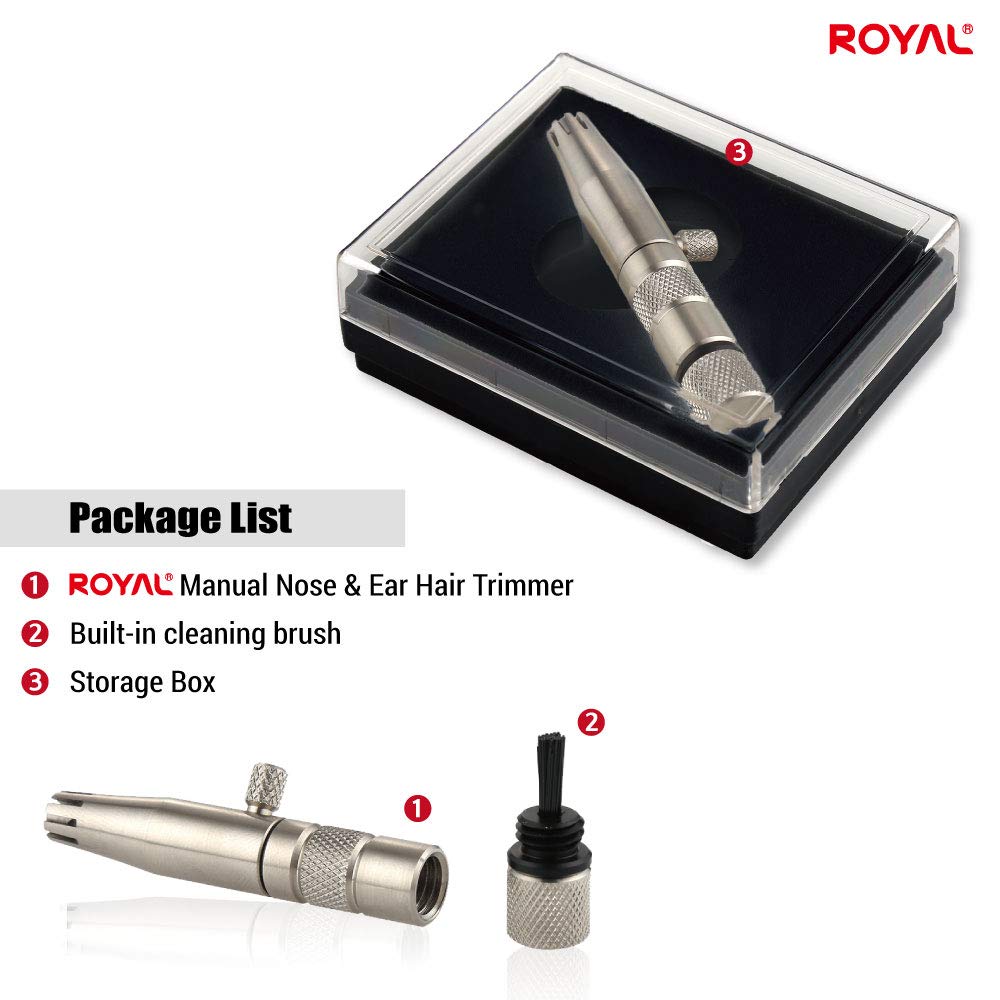 Fake model seller caution, ROYAL METAL(Korea) is not selling in India anymore due to fake sellers, other sellers sell no ROYAL product on this page. ROYAL NO-BATTERY MANUAL Nose hair trimmer for Men : Stainless, Waterproof, Painless, Nine Dual-Edged