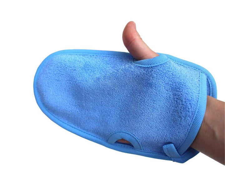 UPSTORE 3PCS 8.2'' x 4.5'' Back Rubbing Bathing Shower Exfoliating Mitts Towel Massage Loofah Scrub Spa Mitten for Unisex Children Adult(Color Random)
