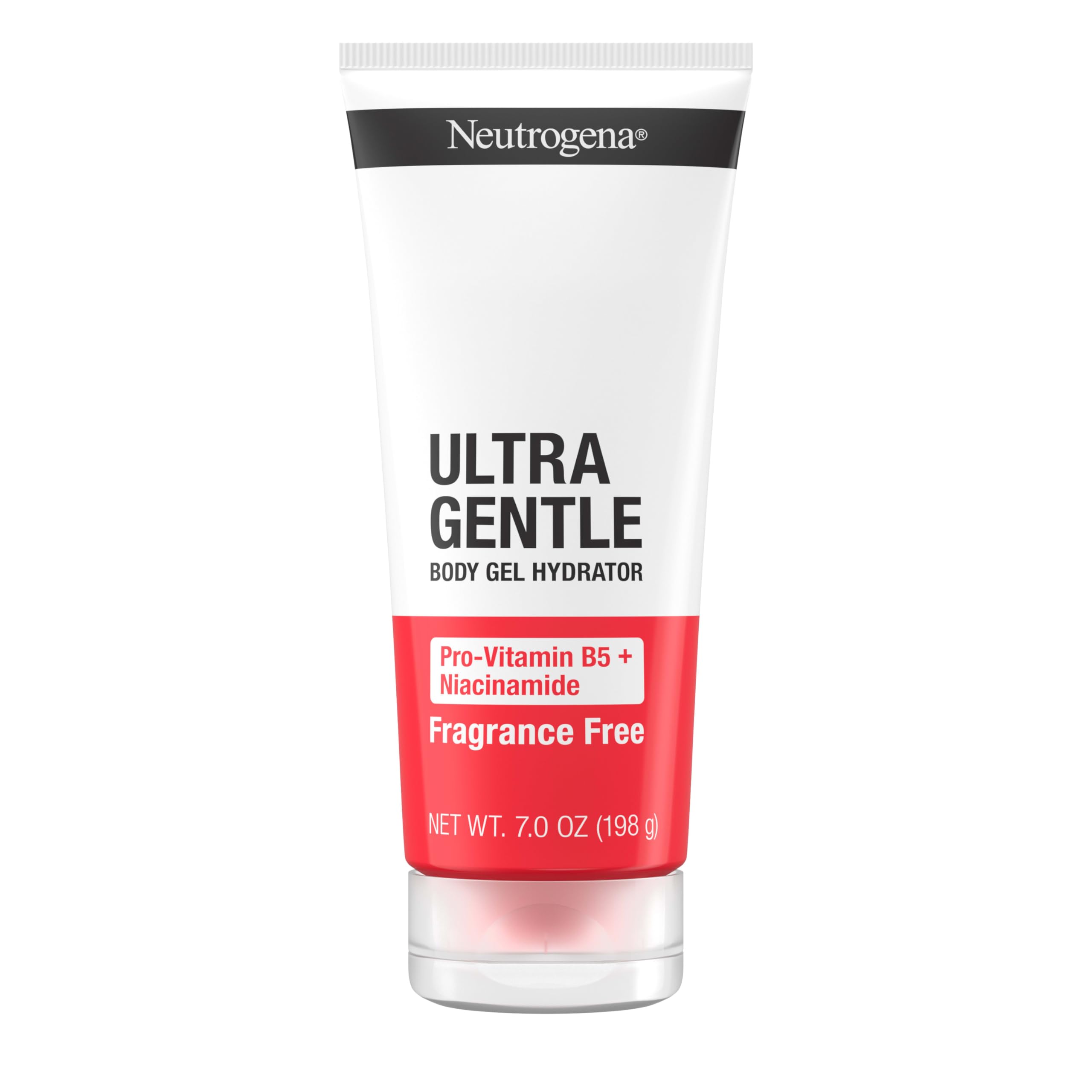 Neutrogena Ultra Gentle Body Gel Hydrator with Pro-Vitamin B5 & Niacinamide Designed for Acne-Prone & Oily Skin, Body Gel Cream Moisturizes Without Clogging Pores, Fragrance-Free, 7.0 oz