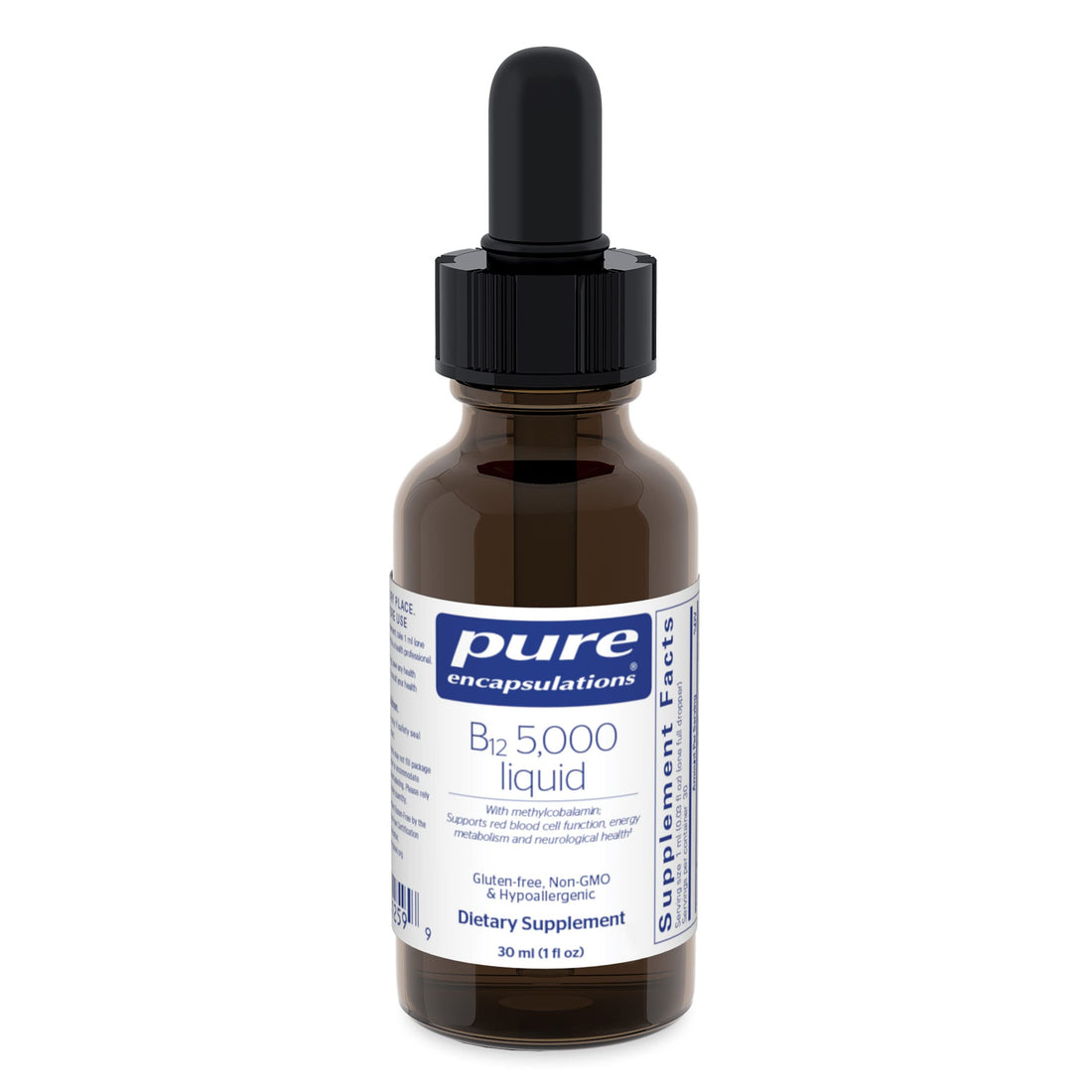 Pure Encapsulations B12 5,000 Liquid - Vitamin B12 Methylcobalamin Supplement to Support Energy, Nerve Health, Cognitive Function & Blood Cells* - Liquid Drops - 1 Fl Oz