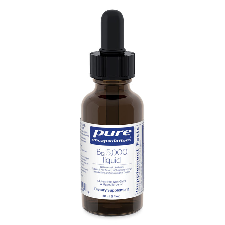 Pure Encapsulations B12 5,000 Liquid - Vitamin B12 Methylcobalamin Supplement to Support Energy, Nerve Health, Cognitive Function & Blood Cells* - Liquid Drops - 1 Fl Oz