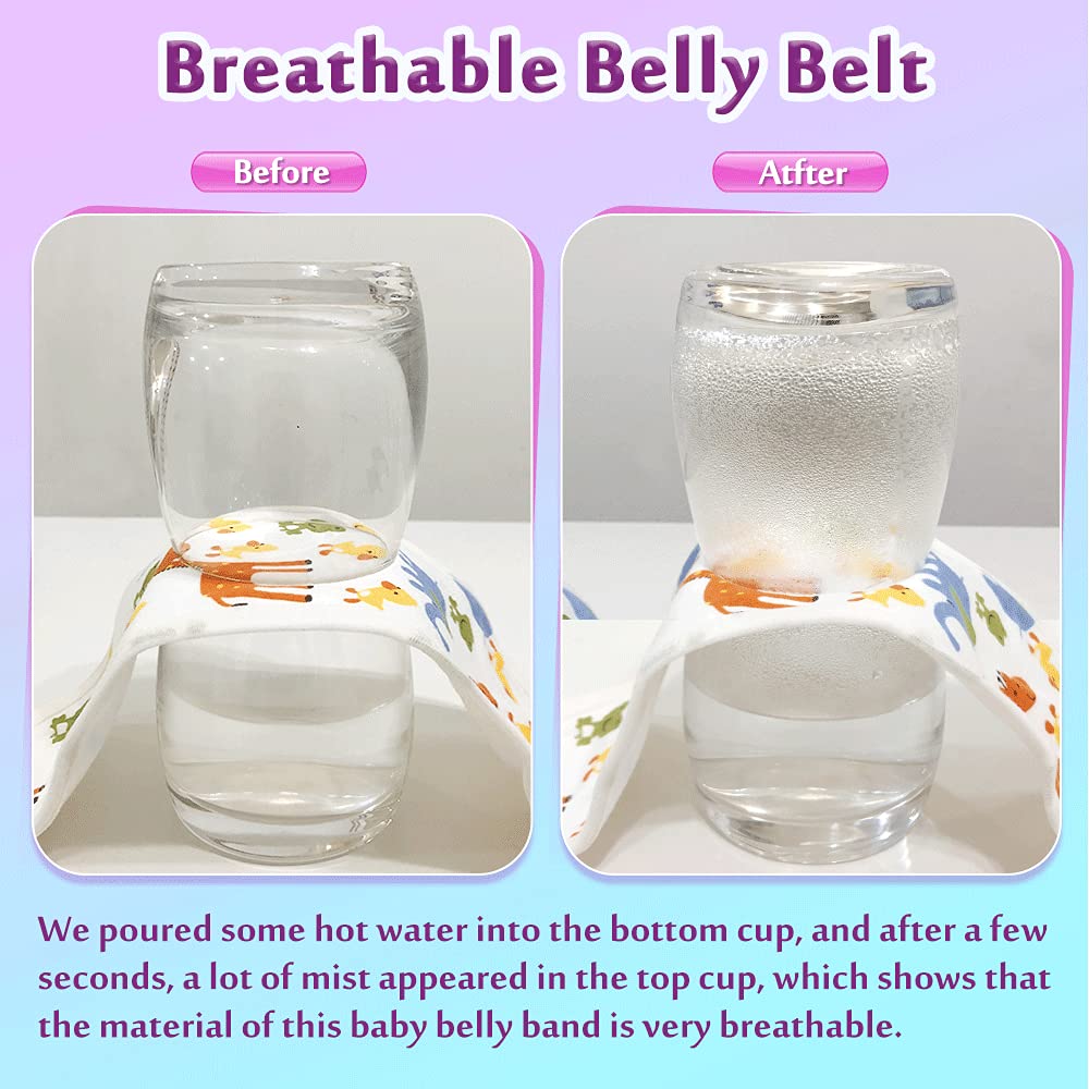 Mybow Umbilical Cord Cover for Newborn Baby Belly Button Band Tummy Wrap Infant Abdominal Binder Umbilical Hernia Belt Baby Colic Wrap Belly Protector Cloth Wrap