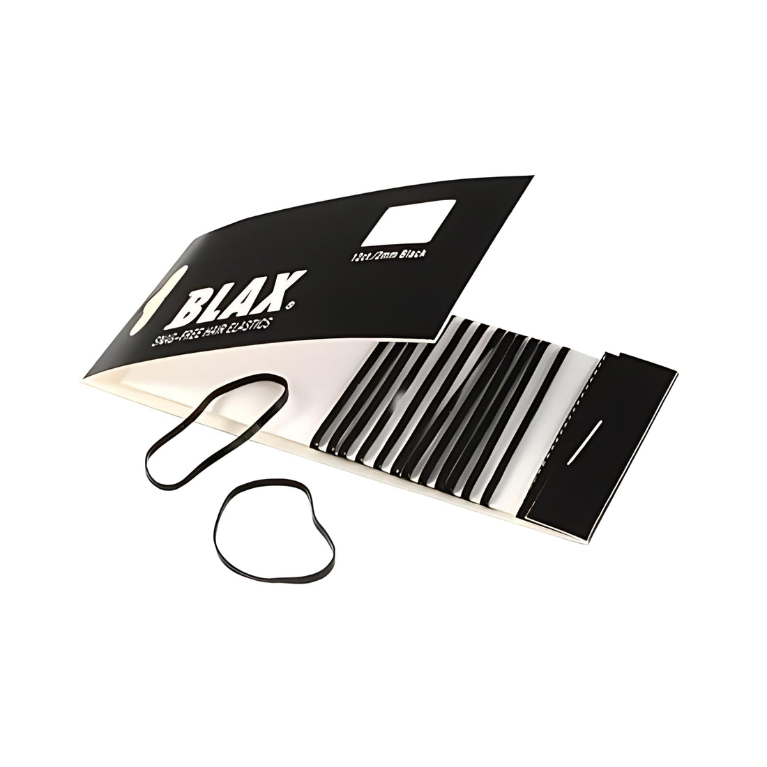 BLAX Black Snag-Free Hair Elastics - 2mm-12ct