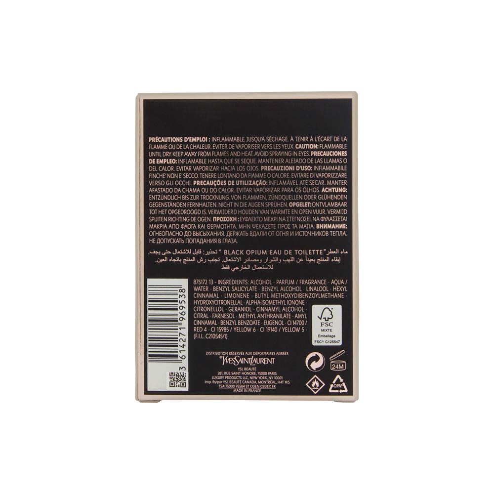 Yves Saint Laurent Black Opium Women's Eau de Toilette Spray, 1.6 Ounce